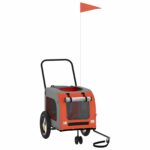 vidaXL Vozík za bicykel pre domáce zvieratá Oranžová a šedá – Obrázok 11