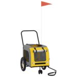 vidaXL Vozík za bicykel pre domáce zvieratá s úložiskom Žltá a Šedá – Obrázok 11