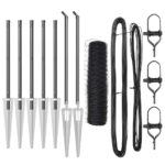 vidaXL Stĺp na plot. Sivá 10 x 0,8 m (36 mm sieť) Ocel a PVC – Obrázok 5