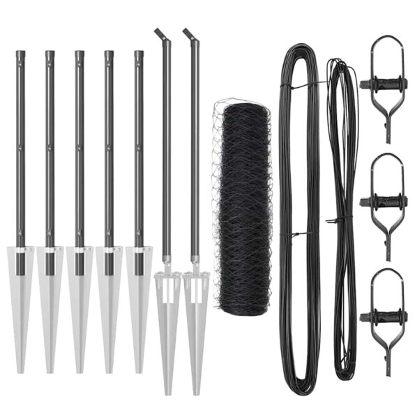 vidaXL Stĺp na plot. Sivá 10 x 0,8 m (36 mm sieť) Ocel a PVC – Obrázok 5