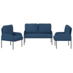 vidaXL Súpravy pohoviek 3 pcs Modrá 115 x 56 x 80 cm Preglejka – Obrázok 6