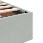 vidaXL Otomanový posteľný rám s úložiskom Svetlosivá 90 x 190 cm Zamat – Obrázok 10
