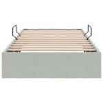 vidaXL Otomanový posteľný rám s úložiskom Svetlosivá 90 x 190 cm Zamat – Obrázok 7