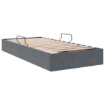 vidaXL Otomanový posteľný rám s úložiskom Tmavo šedá 90 x 190 cm Zamat – Obrázok 5