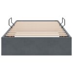 vidaXL Otomanový posteľný rám s úložiskom Tmavo šedá 90 x 190 cm Zamat – Obrázok 7