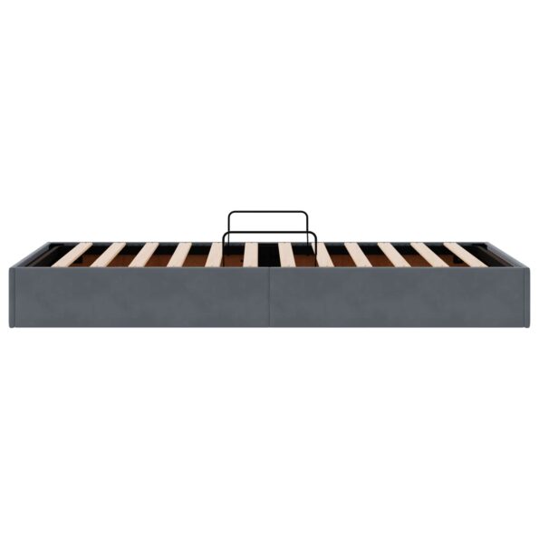 vidaXL Otomanový posteľný rám s úložiskom Tmavo šedá 90 x 190 cm Zamat – Obrázok 8
