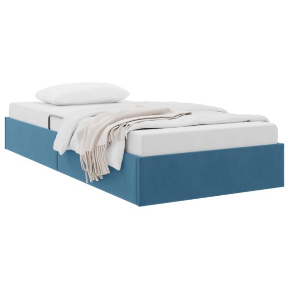 vidaXL Otomanový posteľný rám s úložiskom Tmavomodrá 90 x 190 cm Zamat – Obrázok 3