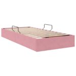 vidaXL Otomanový posteľný rám s úložiskom Ružová 90 x 190 cm Zamat – Obrázok 5