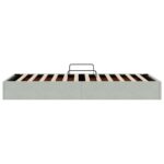 vidaXL Otomanový posteľný rám s úložiskom Svetlosivá 90 x 200 cm Zamat – Obrázok 8