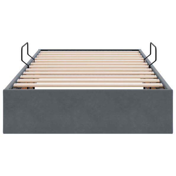 vidaXL Otomanový posteľný rám s úložiskom Tmavo šedá 90 x 200 cm Zamat – Obrázok 7