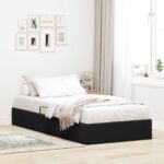 vidaXL Otomanový posteľný rám s úložiskom Čierny 90 x 200 cm Zamat