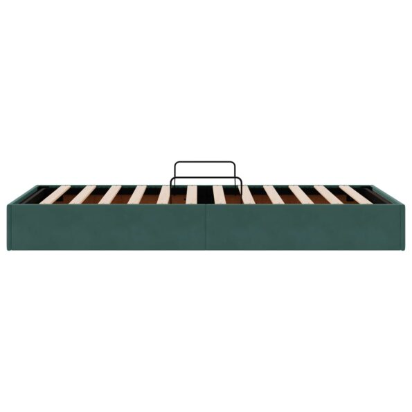 vidaXL Otomanový posteľný rám Tmavozelená 90 x 200 cm Zamat – Obrázok 8