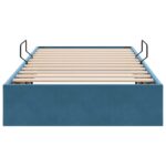 vidaXL Otomanový posteľný rám s úložiskom Tmavomodrá 90 x 200 cm Zamat – Obrázok 7