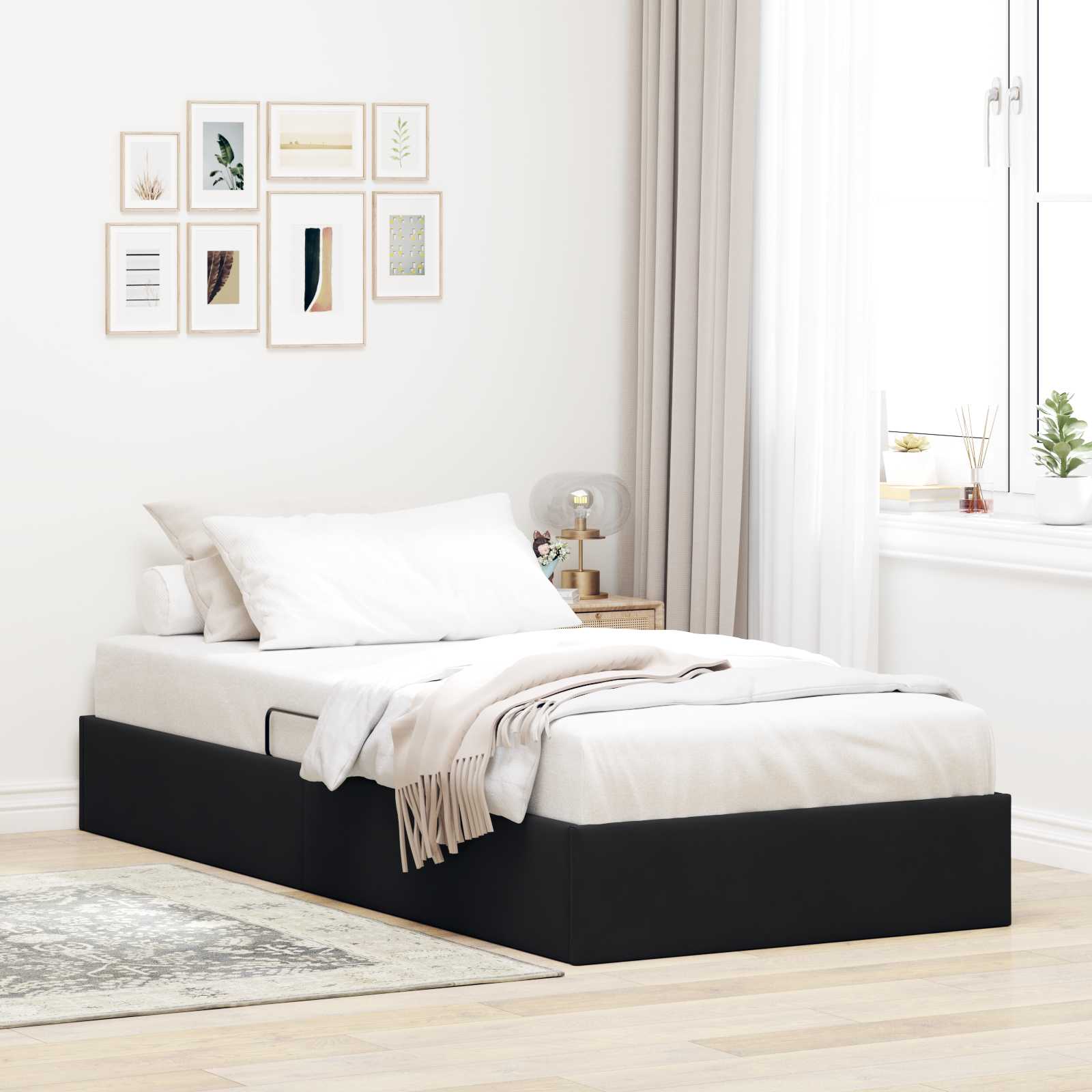3442864_1.jpg vidaXL Otomanový posteľný rám s úložiskom Čierny 100 x 200 cm Zamat – Obrázok 1