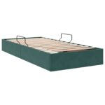 vidaXL Otomanový posteľný rám Tmavozelená 100 x 200 cm Zamat – Obrázok 5