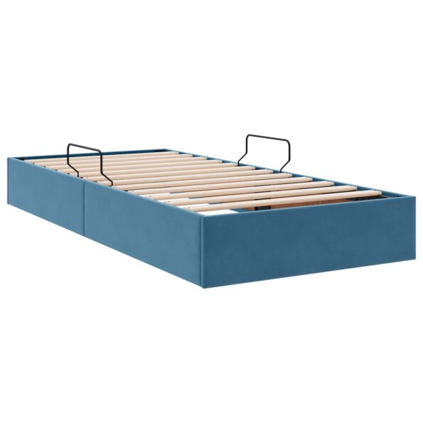 vidaXL Otomanový posteľný rám Tmavomodrá 100 x 200 cm Zamat – Obrázok 5
