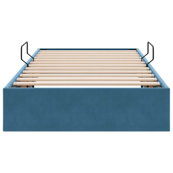 vidaXL Otomanový posteľný rám Tmavomodrá 100 x 200 cm Zamat – Obrázok 7