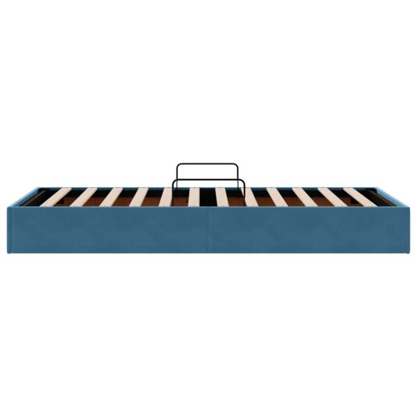 vidaXL Otomanový posteľný rám Tmavomodrá 100 x 200 cm Zamat – Obrázok 8