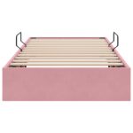 vidaXL Otomanový posteľný rám s úložiskom Ružová 100 x 200 cm Zamat – Obrázok 7
