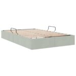 vidaXL Otomanový posteľný rám Svetlosivá 120 x 190 cm Zamat – Obrázok 5