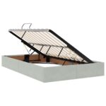 vidaXL Otomanový posteľný rám Svetlosivá 120 x 190 cm Zamat – Obrázok 6