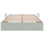 vidaXL Otomanový posteľný rám Svetlosivá 120 x 190 cm Zamat – Obrázok 7