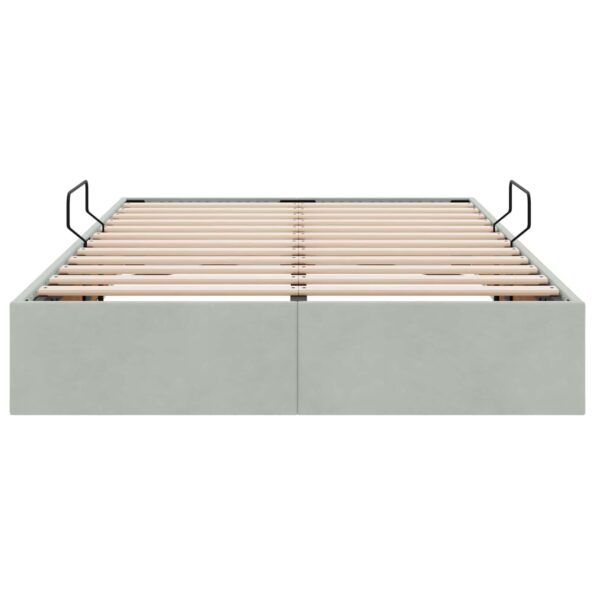 vidaXL Otomanový posteľný rám Svetlosivá 120 x 190 cm Zamat – Obrázok 7