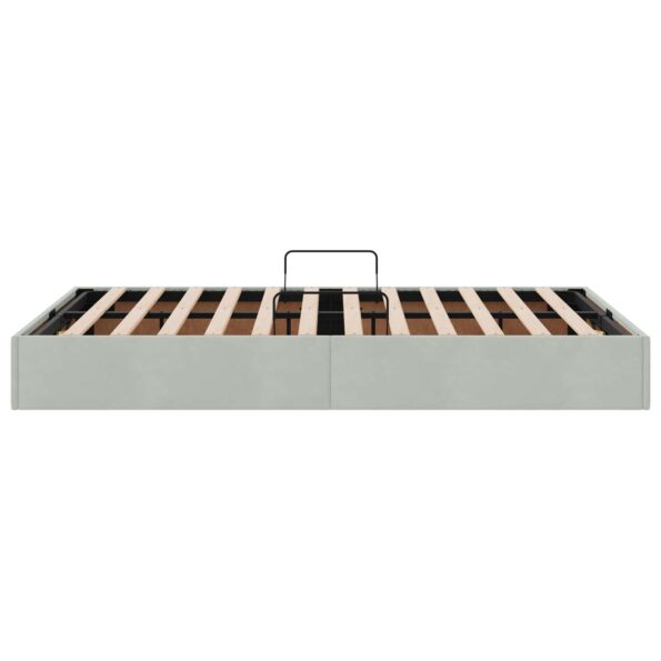 vidaXL Otomanový posteľný rám Svetlosivá 120 x 190 cm Zamat – Obrázok 8