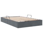 vidaXL Otomanový posteľný rám Tmavo šedá 120 x 190 cm Zamat – Obrázok 5