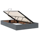 vidaXL Otomanový posteľný rám Tmavo šedá 120 x 190 cm Zamat – Obrázok 6