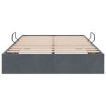 vidaXL Otomanový posteľný rám Tmavo šedá 120 x 190 cm Zamat – Obrázok 7