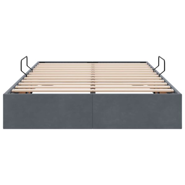 vidaXL Otomanový posteľný rám Tmavo šedá 120 x 190 cm Zamat – Obrázok 7