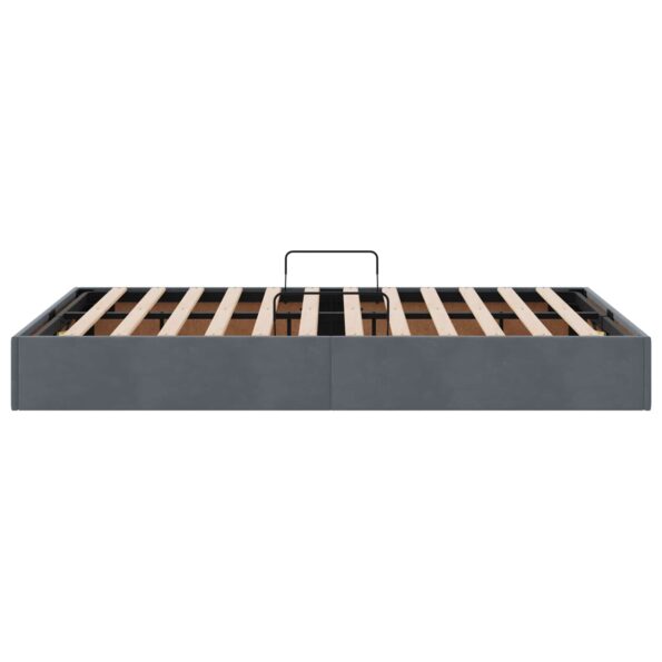 vidaXL Otomanový posteľný rám Tmavo šedá 120 x 190 cm Zamat – Obrázok 8