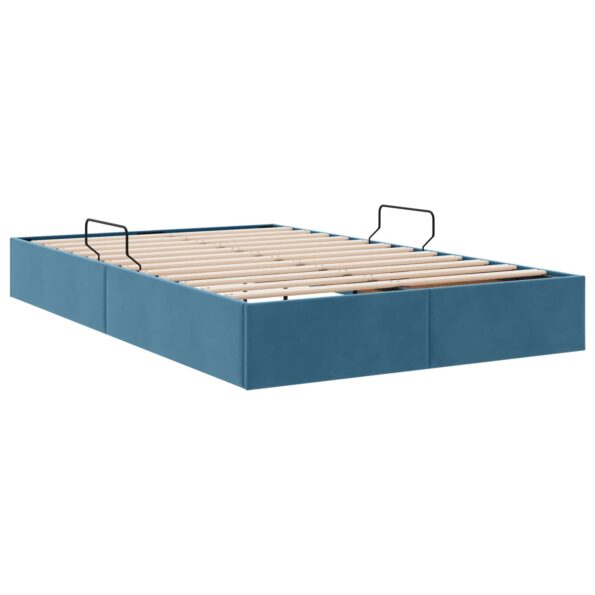 vidaXL Otomanový posteľný rám Tmavomodrá 120 x 190 cm Zamat – Obrázok 5