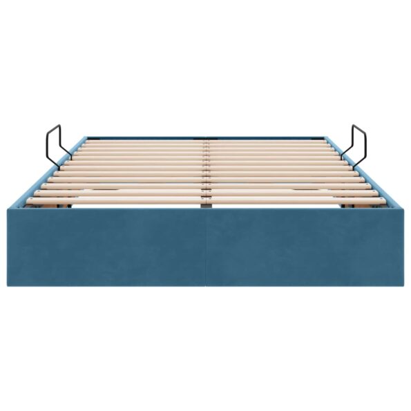 vidaXL Otomanový posteľný rám Tmavomodrá 120 x 190 cm Zamat – Obrázok 7