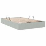 vidaXL Otomanový posteľný rám Svetlosivá 120 x 200 cm Zamat – Obrázok 9