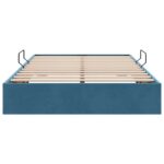 vidaXL Otomanový posteľný rám Tmavomodrá 120 x 200 cm Zamat – Obrázok 7