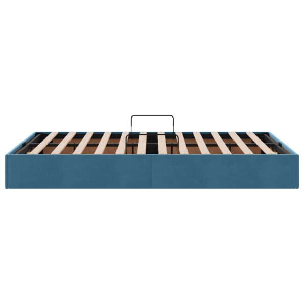 vidaXL Otomanový posteľný rám Tmavomodrá 120 x 200 cm Zamat – Obrázok 8