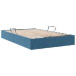 vidaXL Otomanový posteľný rám Tmavomodrá 120 x 200 cm Zamat – Obrázok 9