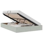 vidaXL Otomanový posteľný rám Svetlosivá 140 x 190 cm Zamat – Obrázok 2