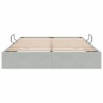 vidaXL Otomanový posteľný rám Svetlosivá 140 x 190 cm Zamat – Obrázok 7