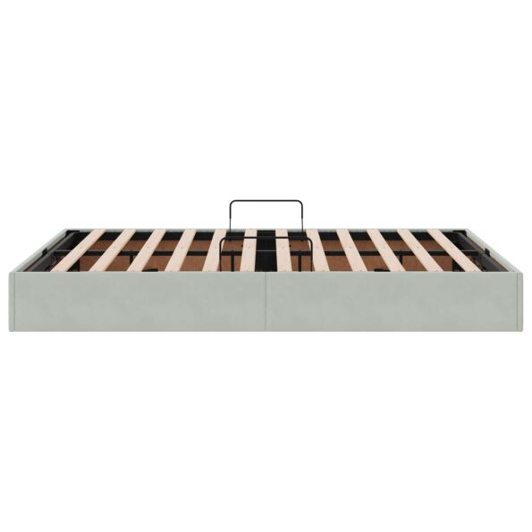 vidaXL Otomanový posteľný rám Svetlosivá 140 x 190 cm Zamat – Obrázok 8