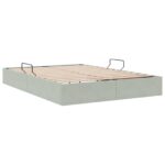 vidaXL Otomanový posteľný rám Svetlosivá 140 x 190 cm Zamat – Obrázok 9