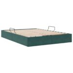 vidaXL Otomanový posteľný rám Tmavozelená 140 x 190 cm Zamat – Obrázok 5