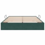 vidaXL Otomanový posteľný rám Tmavozelená 140 x 190 cm Zamat – Obrázok 7