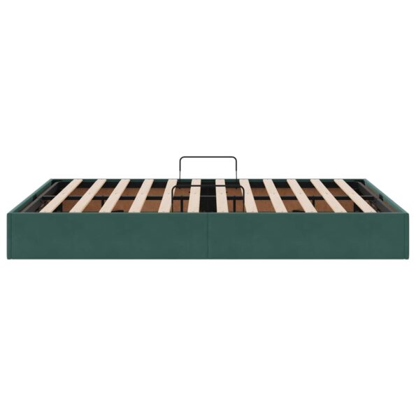 vidaXL Otomanový posteľný rám Tmavozelená 140 x 190 cm Zamat – Obrázok 8