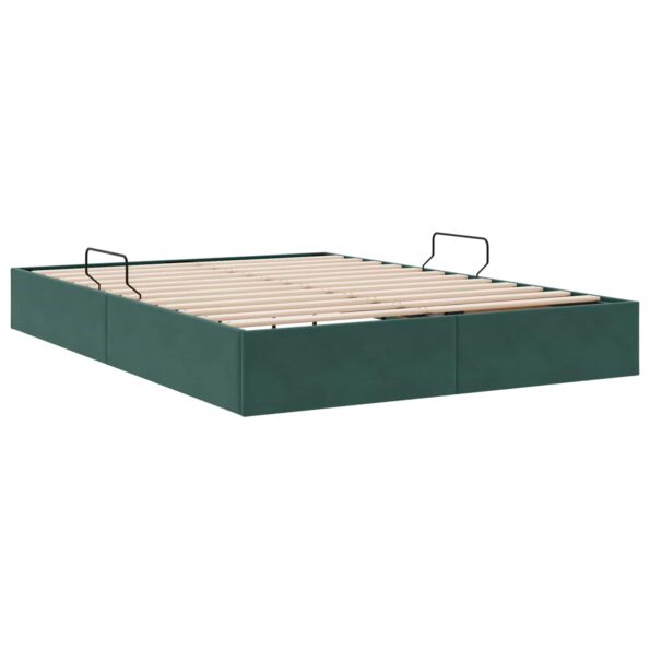 vidaXL Otomanový posteľný rám Tmavozelená 140 x 190 cm Zamat – Obrázok 9