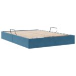 vidaXL Otomanový posteľný rám Tmavomodrá 140 x 190 cm Zamat – Obrázok 5