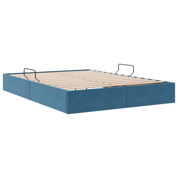vidaXL Otomanový posteľný rám Tmavomodrá 140 x 190 cm Zamat – Obrázok 5