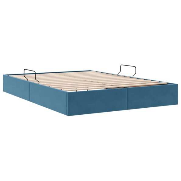 vidaXL Otomanový posteľný rám Tmavomodrá 140 x 190 cm Zamat – Obrázok 9